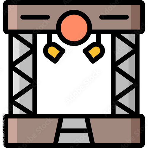 stage icon illustration design with filled outline