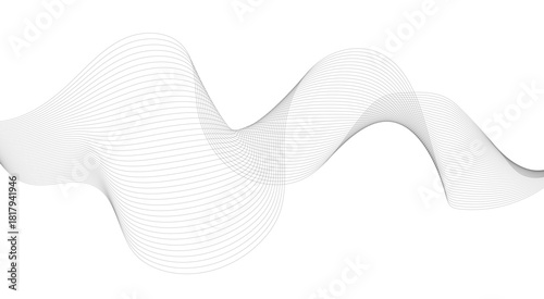 Abstract grey wave line background on a white background. Abstract vector gradient background with grey wavy lines.