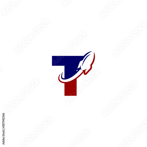 Rocket Letter T Orbit Logo, F...