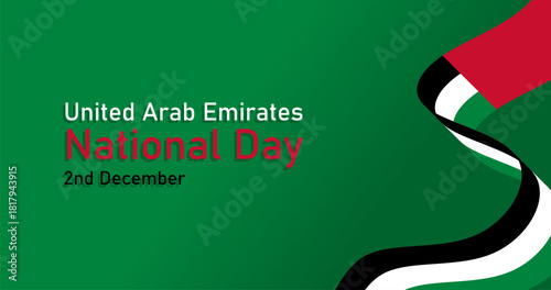 United Arab Emirates National Day with UAE Flag Vector Template for Banner Design