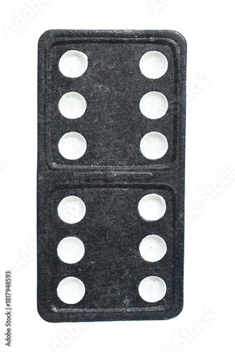 black domino with twelve dots