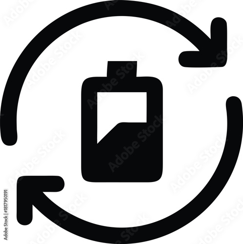 A battery charging icon, commonly used on electronic devices.
