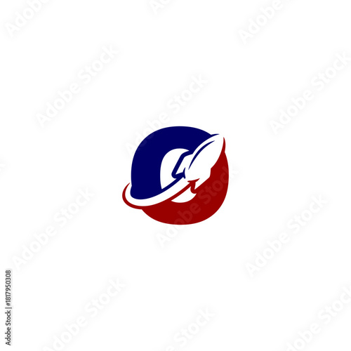Rocket Letter O Orbit Logo, F...