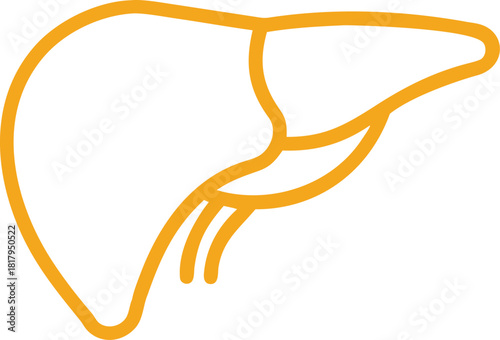 A vector brown outline icon of the liver.