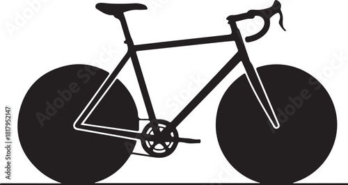 Black modern road bicycle silhouette on a clean white background.