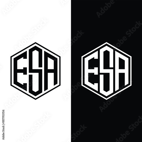 ESA Monogram Initial Letters logo Stock Vectors and Vector Art.