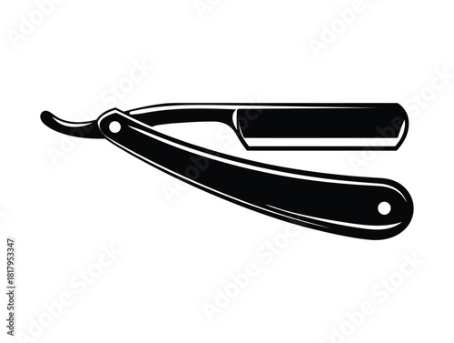 Straight Razor Silhouette - Barber, Shaving & Grooming Tool