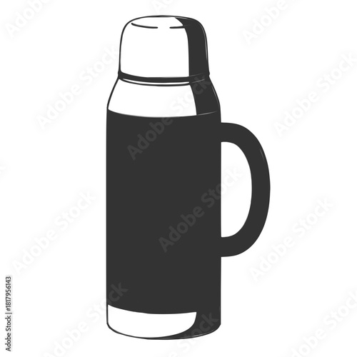 Thermos Flask or Insulated Coffee Bottle Vector Icon