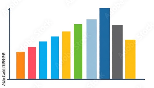 Free Download Colorful Bar Chart Illustrating Growth and Progress Over Time. - GFXLoad