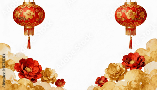 Midnight Watercolor  Bright Chinese New Year isolated  vector illustration svg