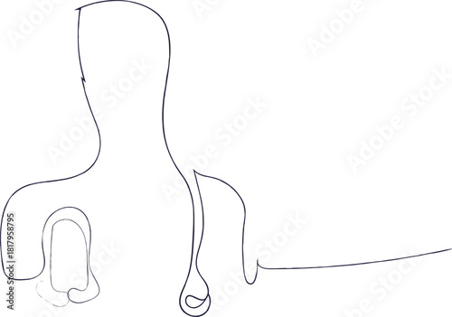 One iine sketch of healthcare physician vector.continuous line drawing of professional doctor