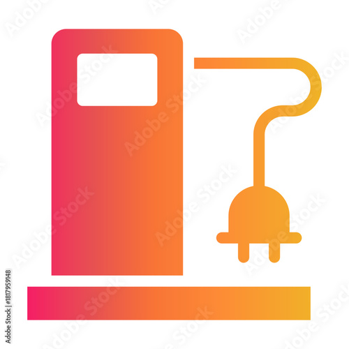 Gradient Icon – EV charging station with plug for mobile energy needs.