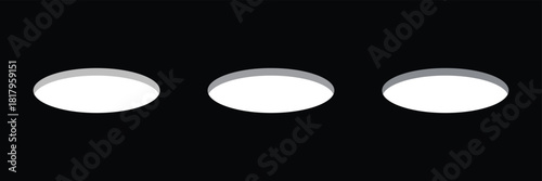 Golf field hole for ball. Rabbit or mouse round hole in ground. 3d perspective circle icon. Vector illustration isolated on white background .Vector illustration. EPS 10 .