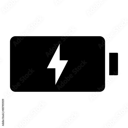 Free Download Solid Icon – Battery pack with charging lightning symbol. - GFXLoad