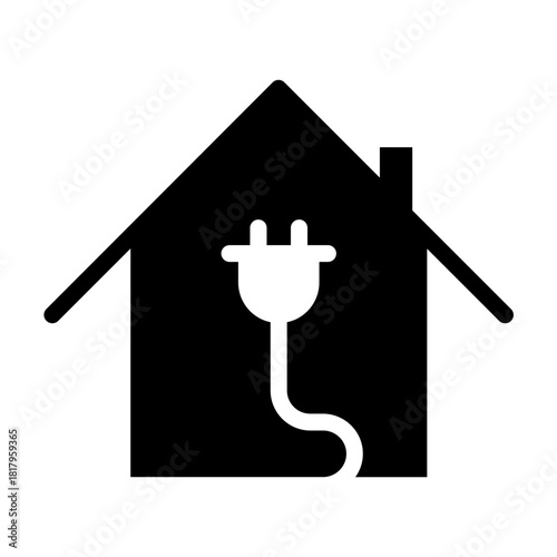 Solid Icon – Home charging station for electric devices.