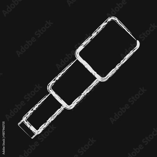 Icon binoculars. Pirates theme elements. Icon in chalk style.