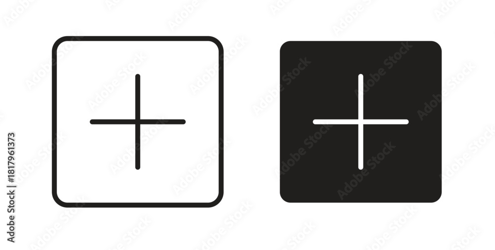 Fototapeta premium Plus icons with simple flat and thin stroke style