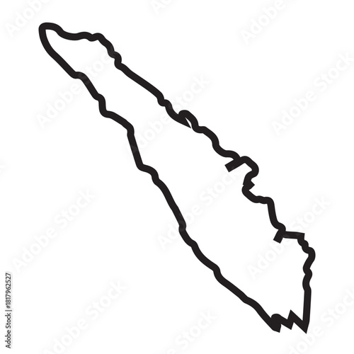 Outline Map of Sumatra Island Icon Vector Illustrations