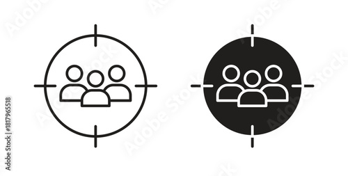 Target audience icons with simple flat and thin stroke style