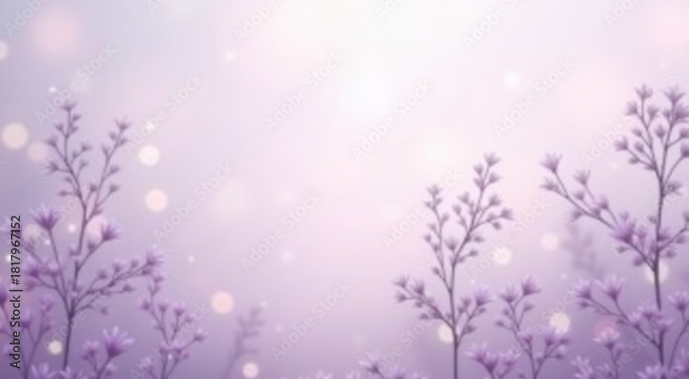 Obraz premium Purple flowers in a field with bokeh lights in the background