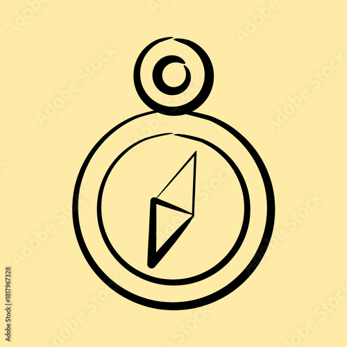 Icon compass. Pirates theme elements. Icon in hand drawn style.