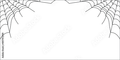 Spider web vector illustration simple line art design element great for Halloween themed designs and backgrounds isolated on white EPS vector