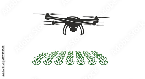 Precision drone technology spraying crops for modern sustainable agriculture and smart farming innovations
