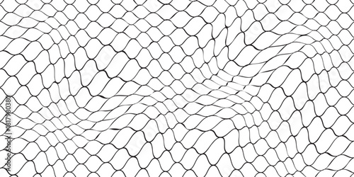 Curved net pattern. Seamless design for sportswear or equipment like soccer goals, volleyball nets, basketball hoops, hockey nets, and athletic gear.