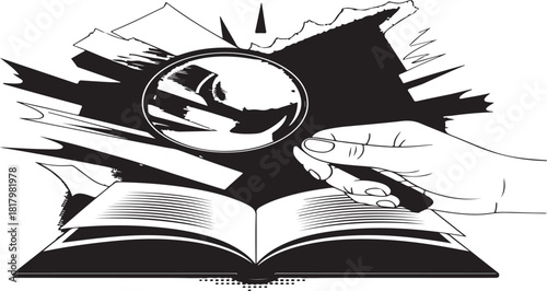 Human hand interacting with a dynamic mechanical vector element representing control and industrial process