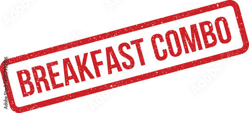 Appealing textured promotional message announcing breakfast combo deals for cafes and restaurant menus