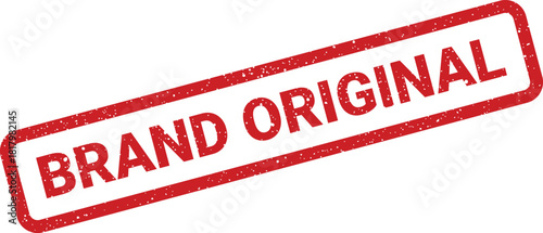 Authentic looking rectangular rubber stamp featuring text to signify genuine and unique product authenticity