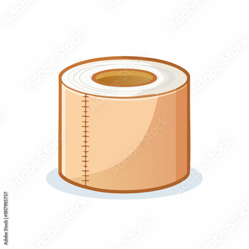 Cartoon roll of toilet paper illustration suitable for health or hygiene concept
