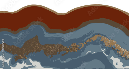 Abstract Layered Geological Earth Strata Texture Background