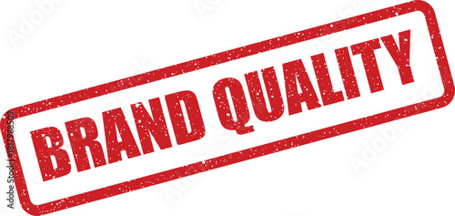 Grunge style textured rubber stamp with prominent BRAND QUALITY text indicating high standards and superior value
