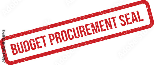 Official red grunge seal indicating approved procurement procedures for organizational spending and resources