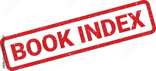 Official red rubber stamp displaying the message BOOK INDEX for organizational records and library systems
