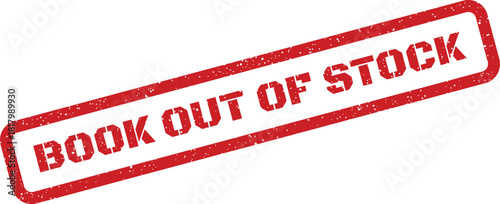 Prominent rectangular mark displaying the important message BOOK OUT OF STOCK for product unavailability