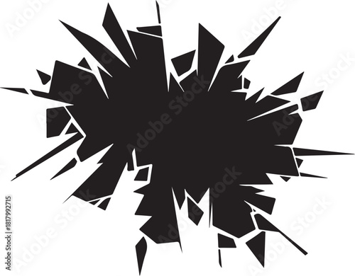 Dynamic shattered glass explosion effect with sharp pieces