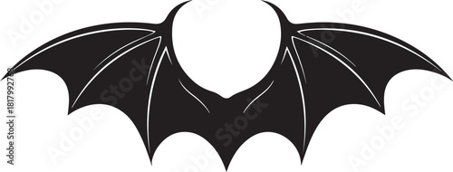 Stylized black bat wings graphic isolated on a white background.
