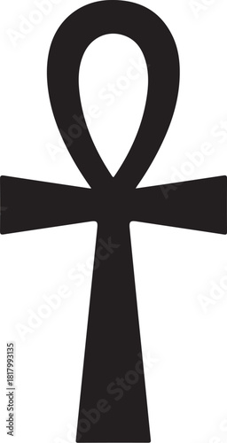 Ancient egyptian ankh symbol isolated on white background