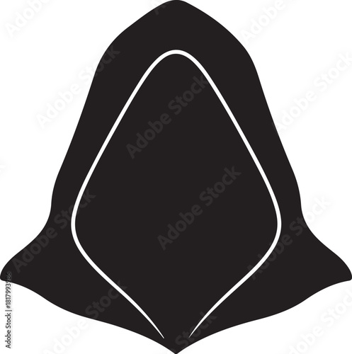 Mysterious hooded figure silhouette icon vector design