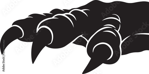 Stylized graphic illustration of a formidable monster claw