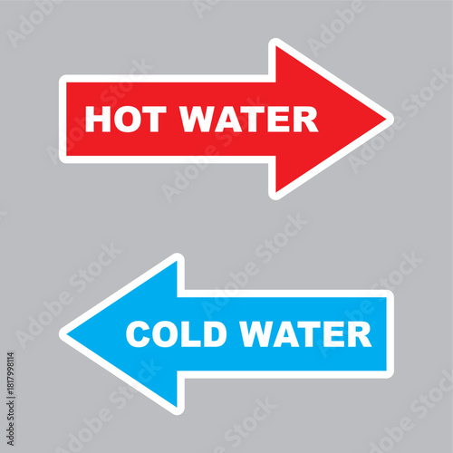 hot cold water sign arrow  template icon vector design