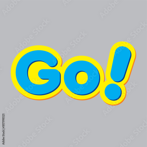 GO text template icon vector design