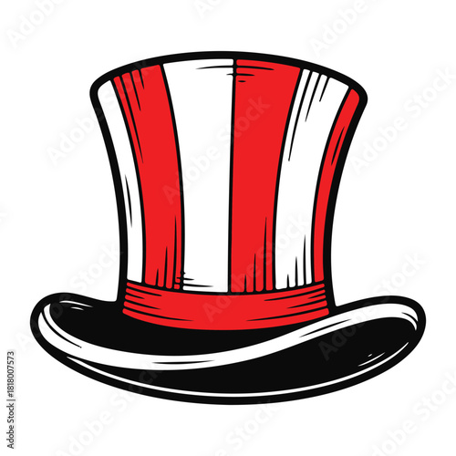 Dr seuss hat icon vector flat illustration design on white background