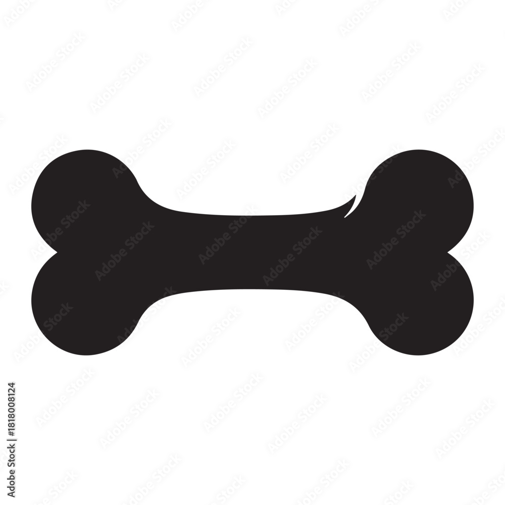 Obraz premium Dog bone silhouette vector flat illustration design