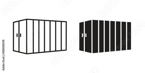 Shipping Container icon for mobile app, editable designs