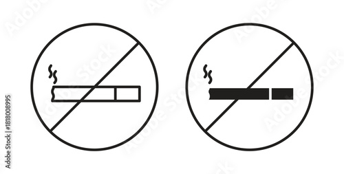 Smoking ban icon for mobile app, editable designs