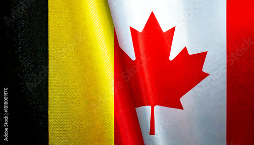 カナダの国旗とベルギーの国旗(canada flag & Belgium flag.)
