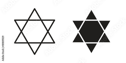 Star of David icon for mobile app, editable designs